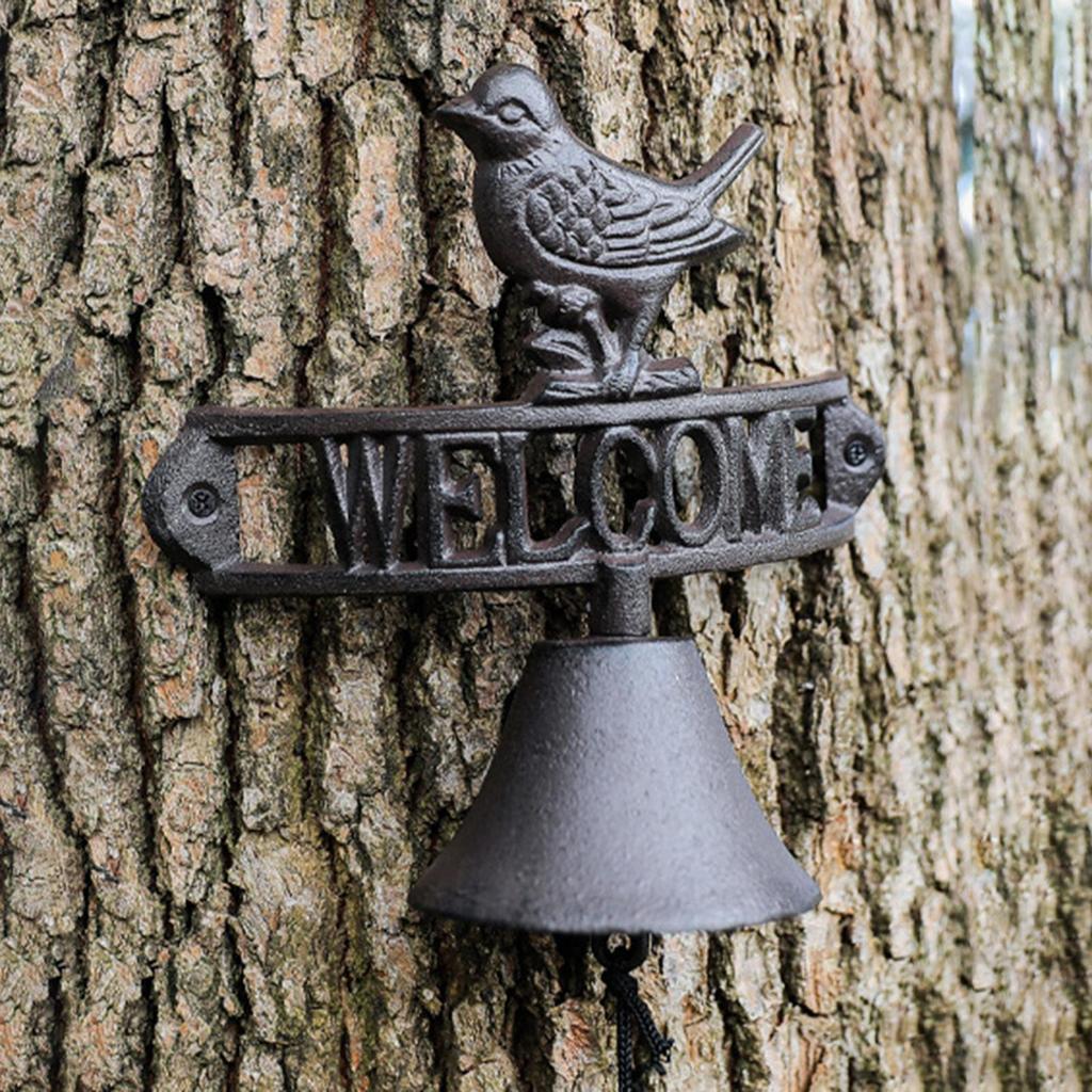 Wall Mount Bell Vintage Cast Iron Welcome Decorative Welcome Bell For Front Door Entryway Apartment Entry Wall Historic House