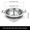 Thickened 304 Stainless Steel Hotpot Cauldron Commercial Three-layer Steel Hotpot Flat Bottomed Induction Cooker Hotpot