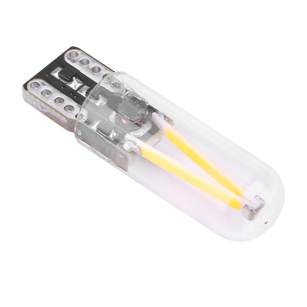

Pair of 8 28V W5W T10 Glass COB Filament LED Car Reading DRL Turn Signal LED Bulb White Light Yellow Lighting