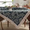 Kitchen Dinning Wrinkle Free Soft Fabric Rectangle Table Cloths with Tassels