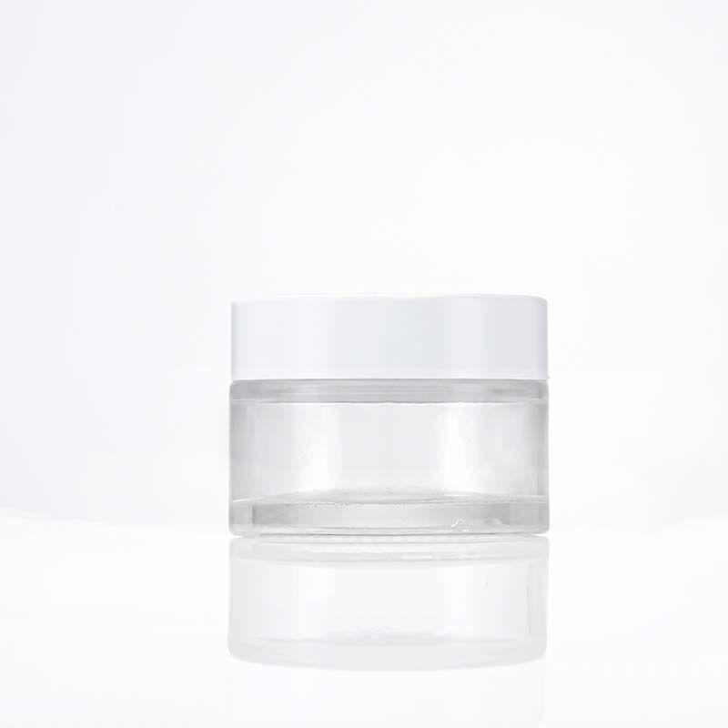 

50 г прозорий скляний баночка для кремів та догляду за шкірою - портативна та порожня для кремів для обличчя та очей