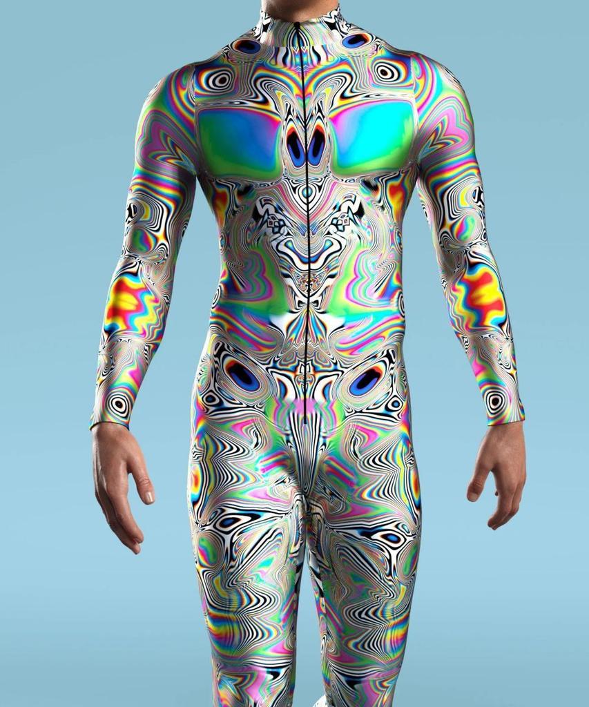 Halloweenský 3D digitálně potištěný body pro dospělé na cosplay a kostýmové párty