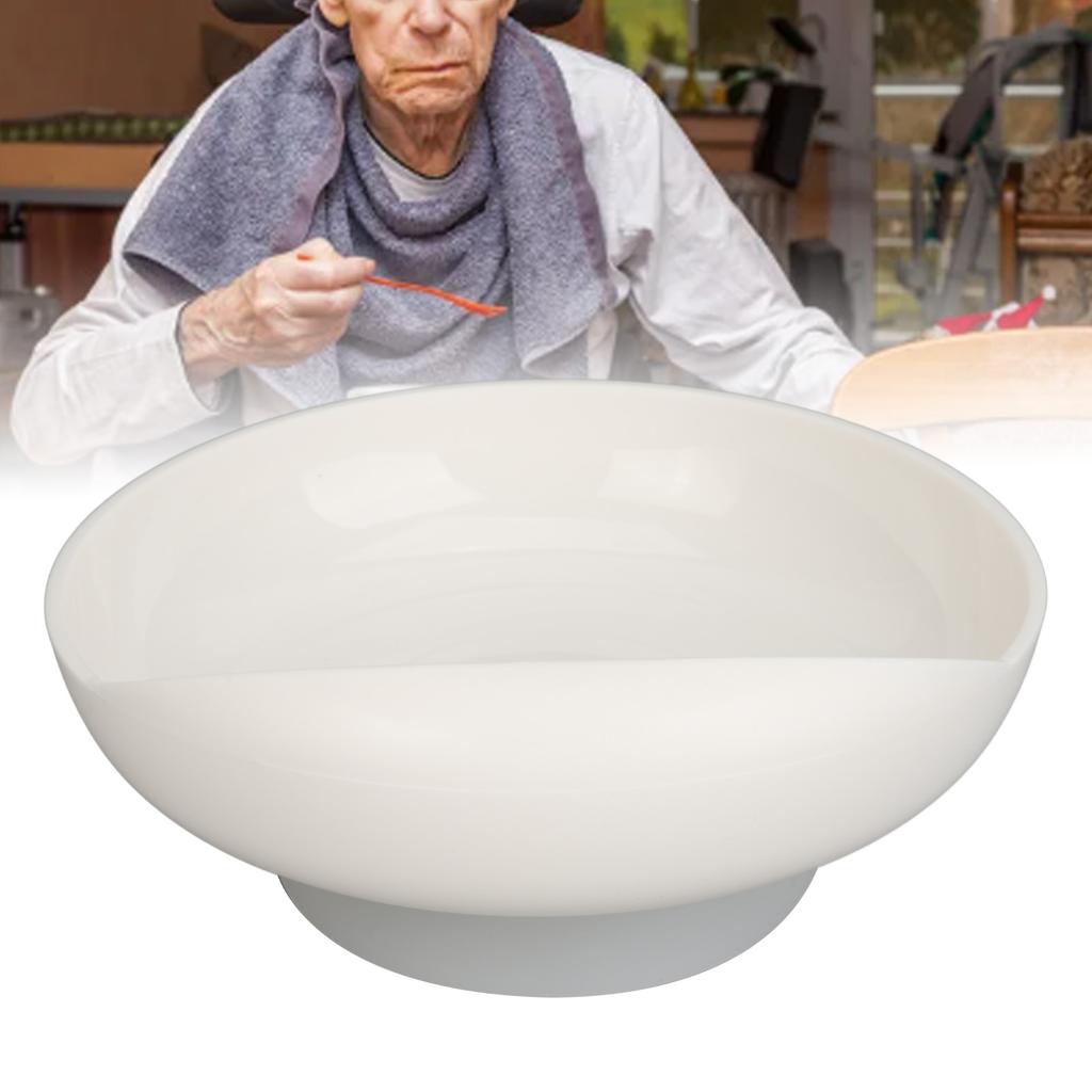 Plato Cuchara Antiderrames Vajilla Adaptativa para Autoalimentación con Base Antideslizante para Parkinson Demencia Ictus Temblores