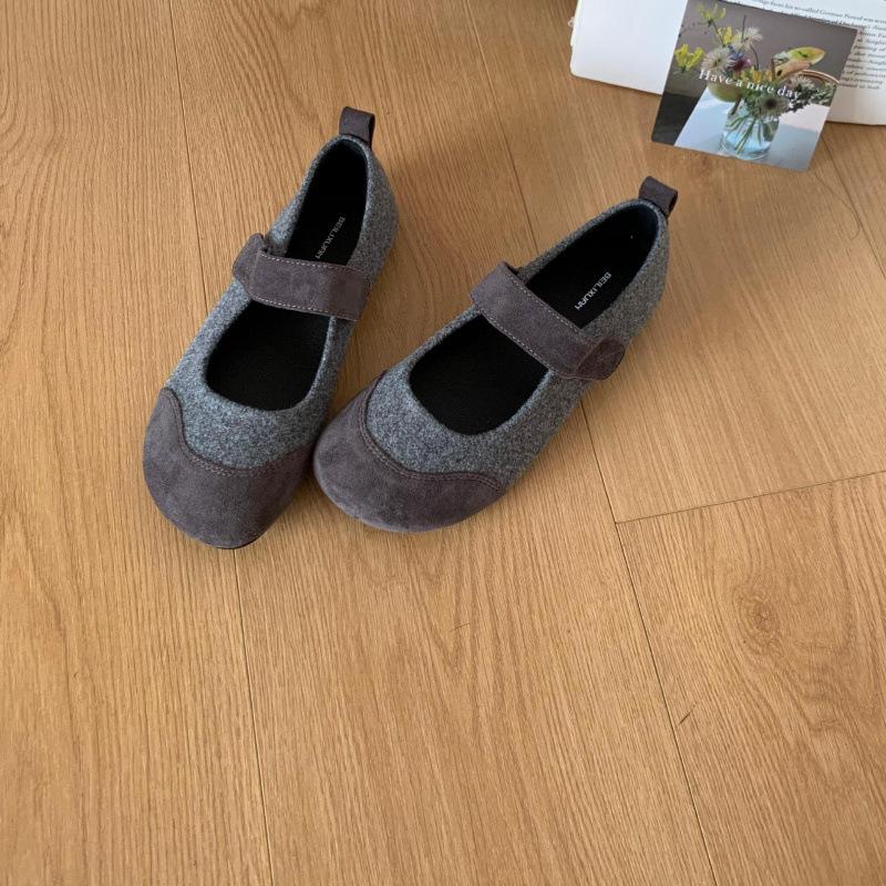 

With skirt versatile Mary Jane shoes 2025 new French gentle fairy style Velcro casual evening shoes 39 серый