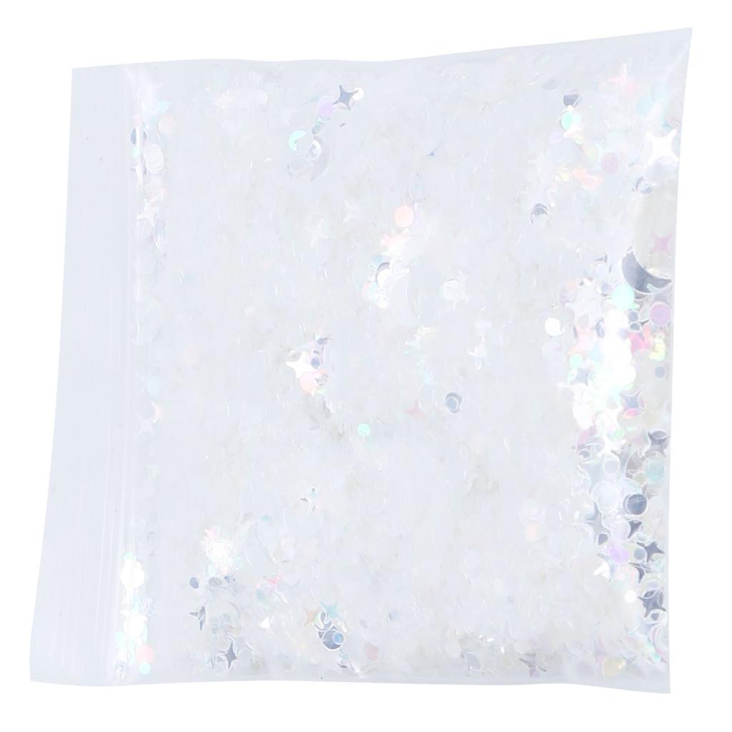 Stern Pailletten PET Silber Gemischt Fantasy Glitzer für Körper Gesicht Haar Make Up Nagelkunst MHXK 008