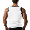 Men's Knit Vertical Stripes Fitness Exercise Slim-fit I-block Color Vest