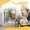 Dog Safety Gate, Expandable 75-95 x 76 cm, Steel ABS, White