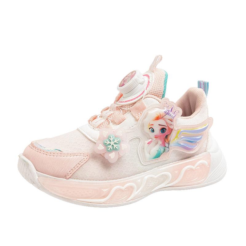 

[Autumn Kids Sport Shoes with Rotary Buckle Girls Casual Sneakers for Toddlers and Children Elastic Lace Up Design] size 26 розовый