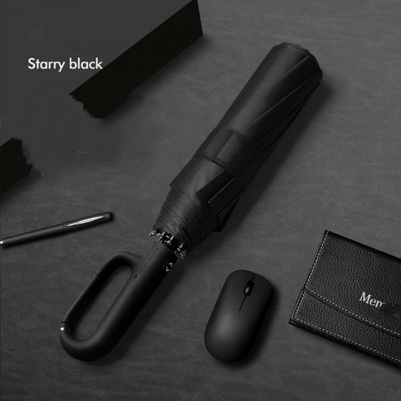 

Ветрозащитный зонт с кольцевой пряжкой, автоматический зонт двойного назначения, большой складной солнечный зонт, ветрозащитный солнцезащитный зонт, портативный зонт для солнцезащитного крема чёрный