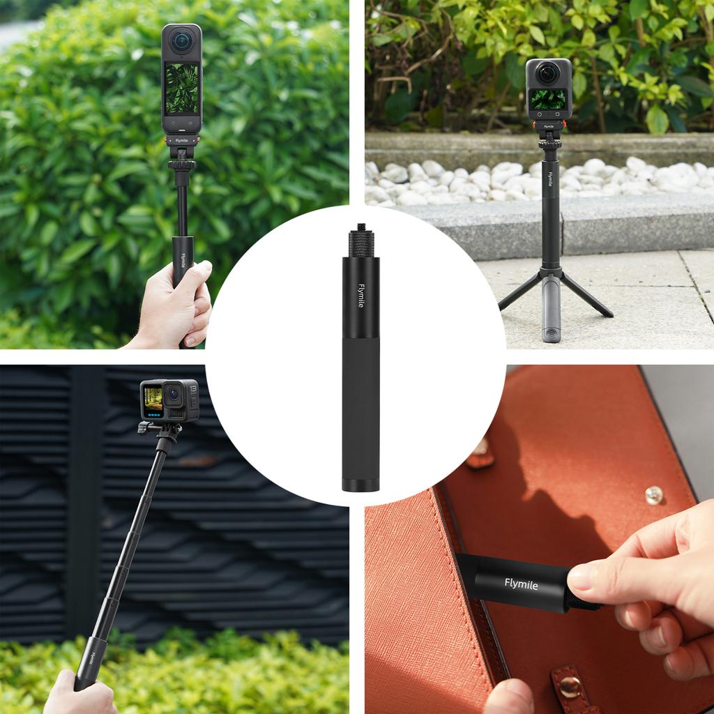 Verlängerungsstange Aluminiumlegierung Griff Handgriff für Insta360 Go Ultra/X5/Pocket 3 Action-Kameras