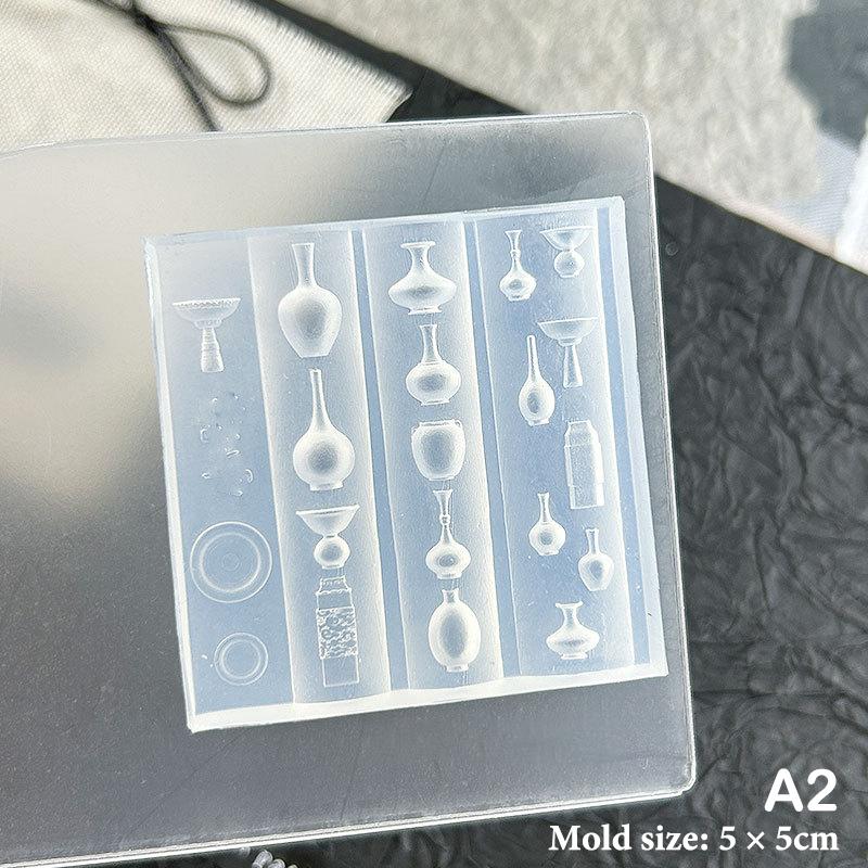 3D Silicone Nail Mold Relief Vase Design DIY Nail Art Decoration Transparent Manicure Template