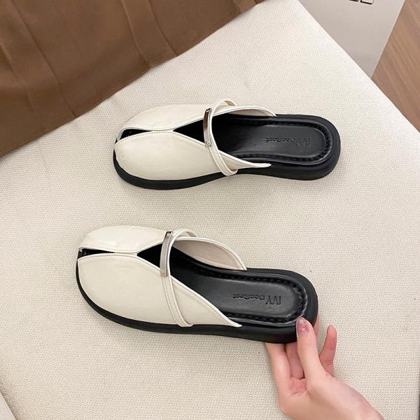Fashion Beach Shoes Slippers Women Summer Slides Loafers PU Fashion Square Toe Sabot Luxury Scandals Slippers Casual Beach Shoes PU Slid