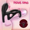 Vibrerende penisring for menn med 10 vibrasjonsmoduser, G-punkt testikkelstimulator stamhylse penis vibrerende forlenger, sexleketøy for menn