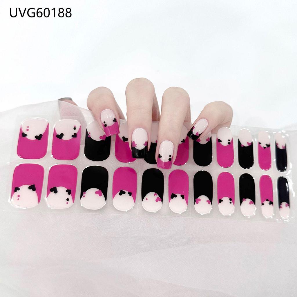 Transparent Nude UV Gel Nail Art Stickers: Semi-Cured, Semi-Baked Manicure Sheets