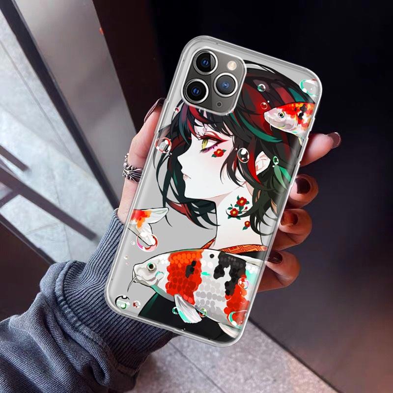 Japanese Style Anime Phone Case For iPhone 17 Air 11 13 Mini 14 15 Plus 16 12 Pro Max 16E SE 7 8 Pattern Soft TPU Back Cover  17