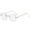 Rimless Square Clear Lens Glasses Comfortable And Stylish Computer Glasses Women's Glasses
