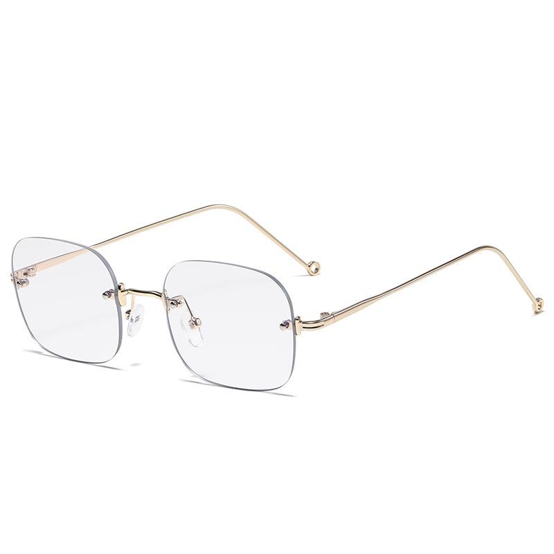Rimless Square Clear Lens Glasses Comfortable And Stylish Computer Glasses Women's Glasses