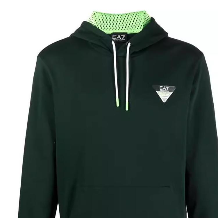 Emporio Armani Ss23 Solid Color Logo Printed Hoodie Men Hoodies Green 6LPM72-PJEQZ-1860