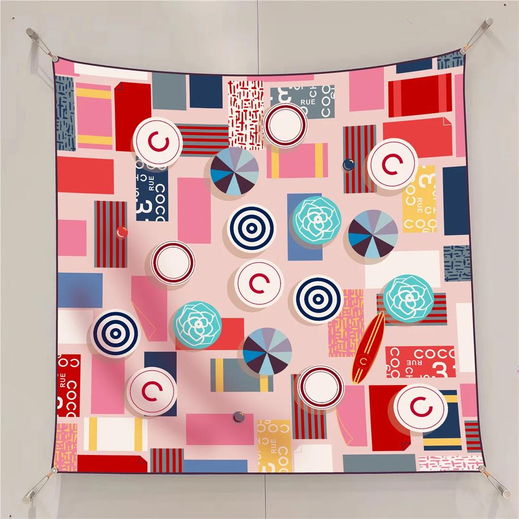 90Cm New Hat Bag Twill Silk Women'S Travel Sunscreen Shawl Large Square Scarf Headscarf   Scarf For Women