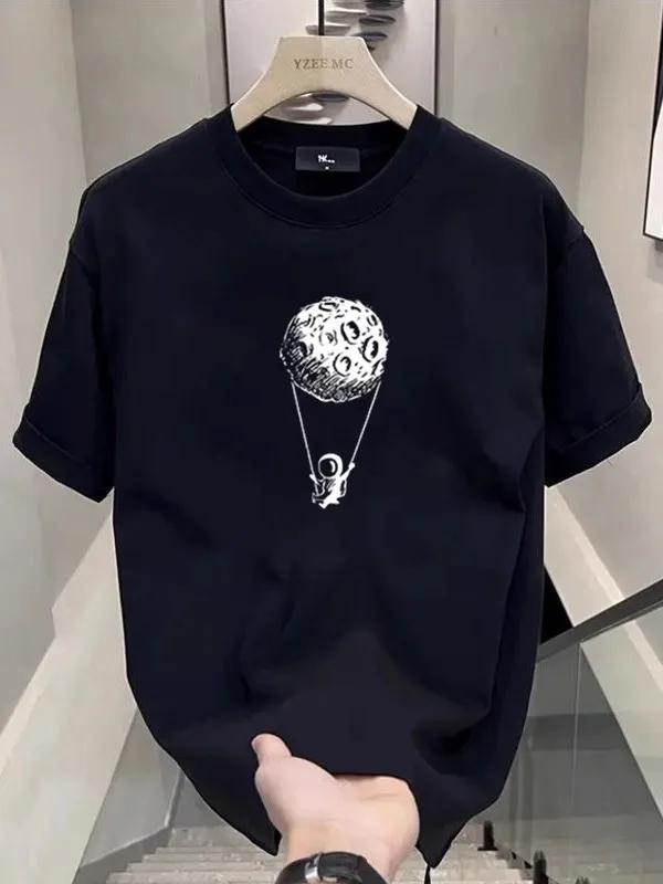 2025 American Style Heavy Cotton Casual TShirt for Men and Women Loose Fit  Short Sleeve Streetwear Couple Shirt Without Cap