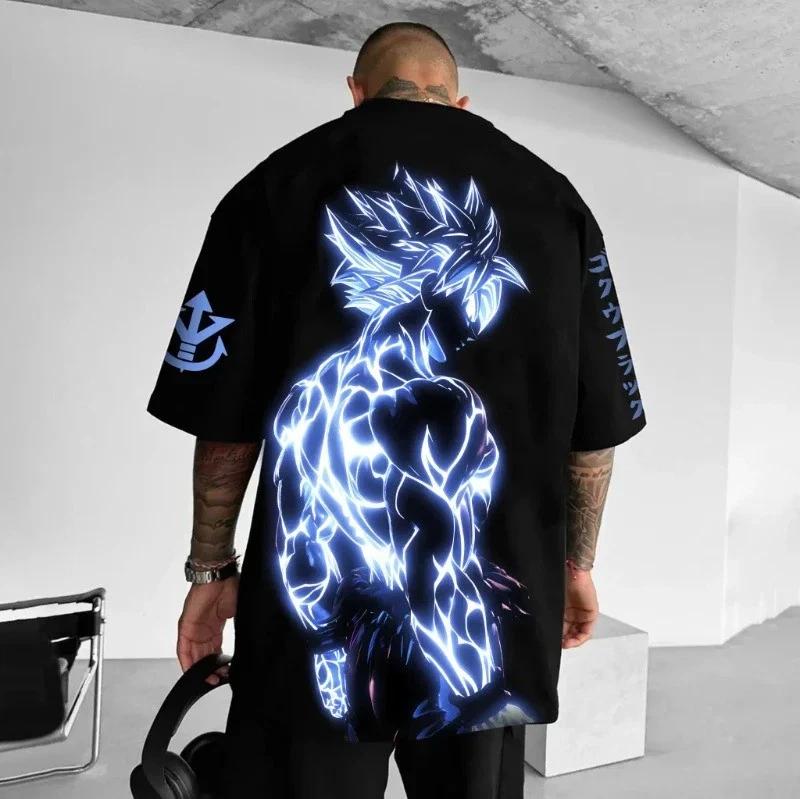 Unisex Japanese Anime Cosplay Graphic Printed Oversized T-Shirt Streetwear Tee 2XL