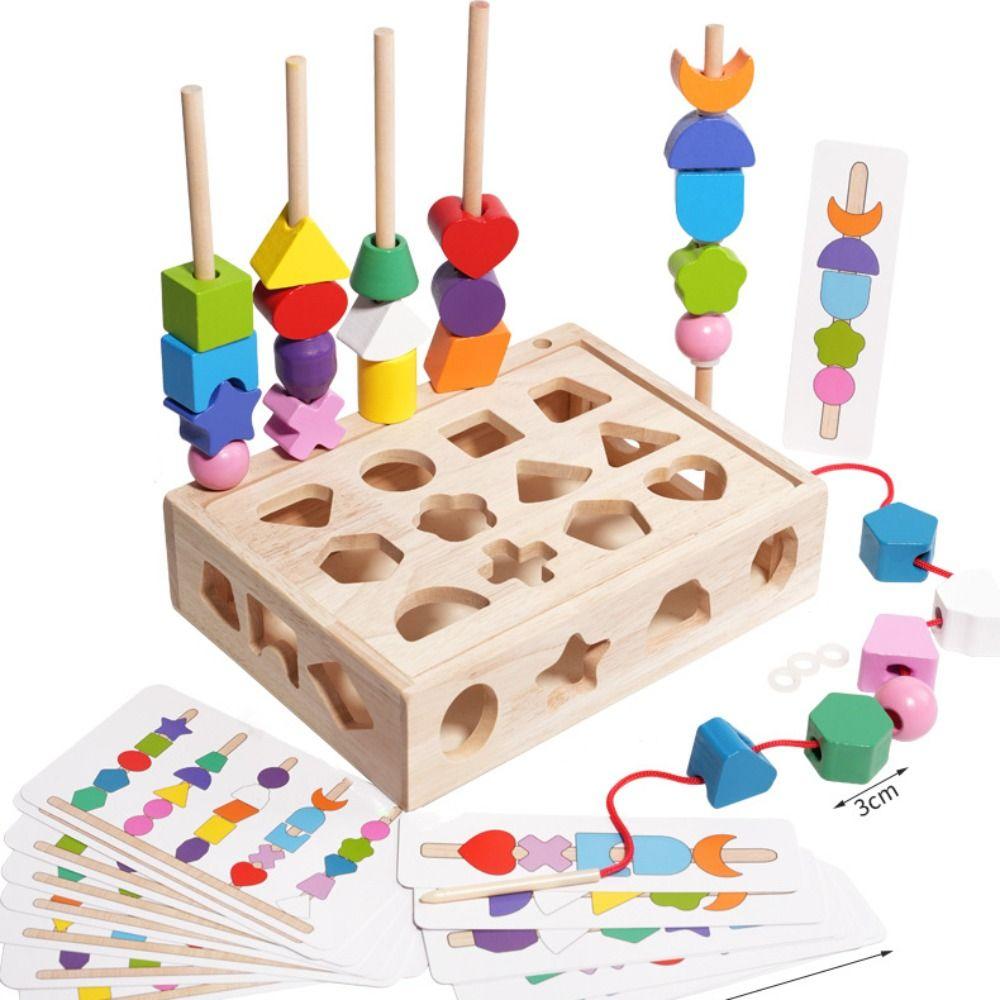 Geometric Shape Matching Board Game Montessori Matching Building Blocks Baby Toy  Kindergarten Kids