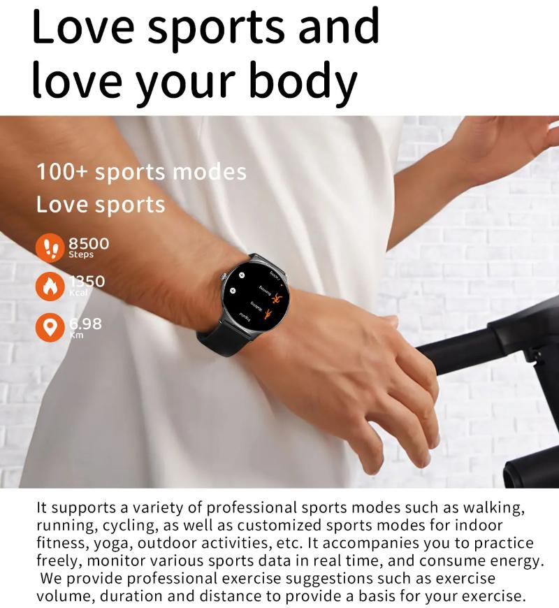 2025 Ny Smartklokke for Kvinner Gave 1,43 Tommers Full Touchskjerm Sports- og Treningsklokker Bluetooth-samtaler Digital Smartklokke Damer