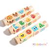 Wooden Dinosaur Animal Puzzle Rolling Block Toy Montessori Match Game With Cards 1 PC Fine Motor Training Toy Gift for Toddlers