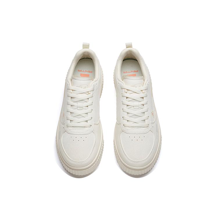 Anta Life Collection Abrasion Resistant Slip Resistant Low top Skateboard Shoes Women's Ivory White 122148066-2