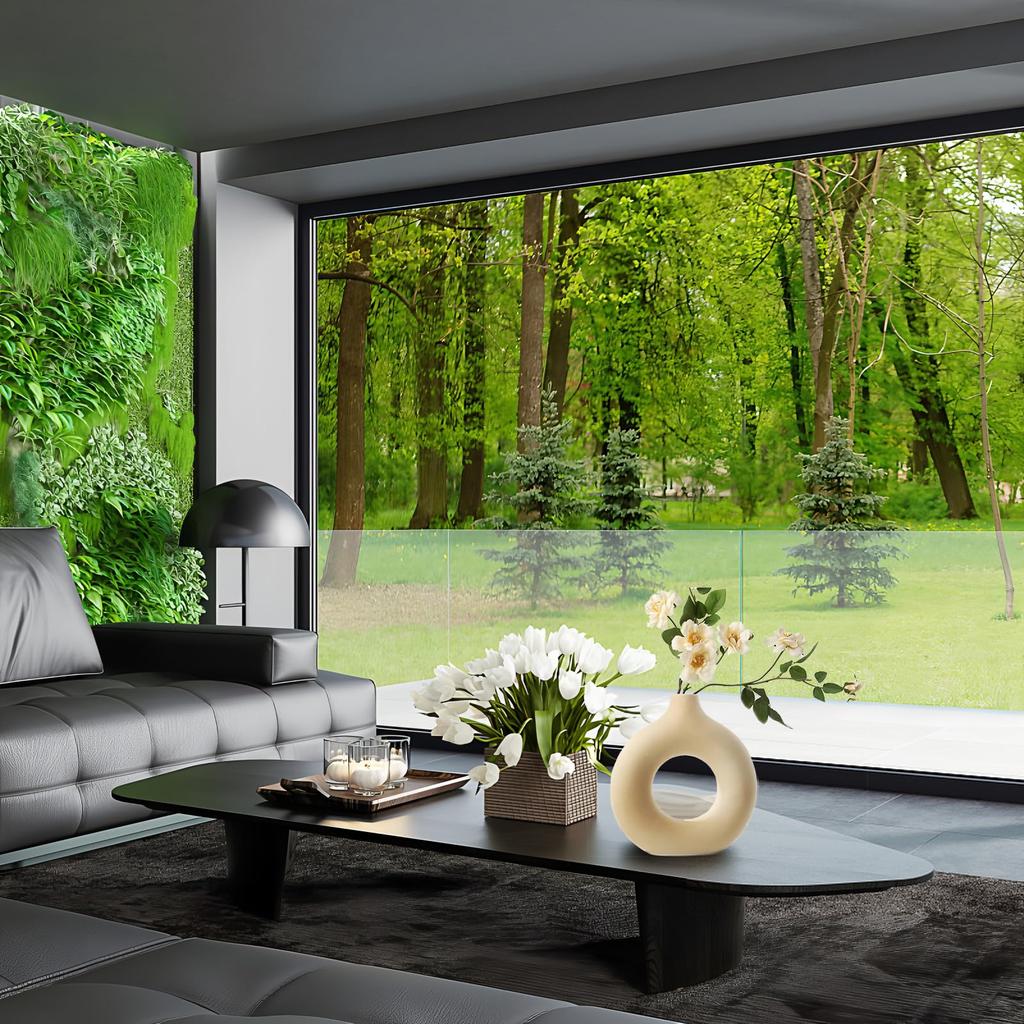 Nricrlus Ceramic Flower Vase, Nordic Simple Ring-Shaped, Modern, Single Flower Vase, Art Planter, Modern Stylish Flower Base, Decorative, Ikebana,