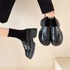 Rundkopf-Plateau-Loafer Einzelschuhe Damen Schwarz College-Stil JK Kleine Lederschuhe Vielseitige Britische Neue Modelle