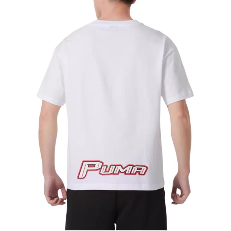 Puma Sport Lifestyle Serie Logo Lässig Locker Rundhals Atmungsaktiv Kurzarm T-Shirt Herren T-Shirts Puma-Weiß 633077-02