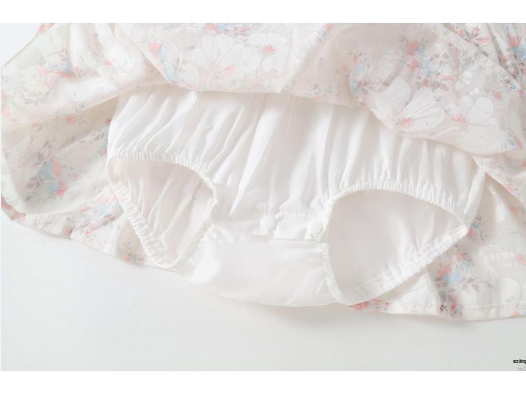 Baby Girl Floral Hanfu Jumpsuit Cheongsam Romper - Short Sleeve Snap Crotch