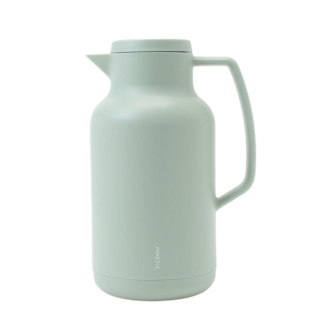 POKETLE Tabletop insulated glass green pot, thermos, 1L,