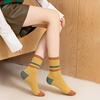 5 Paar Damen Kniehohe Ringelsocken im Retro-Stil und bunte Sportsocken