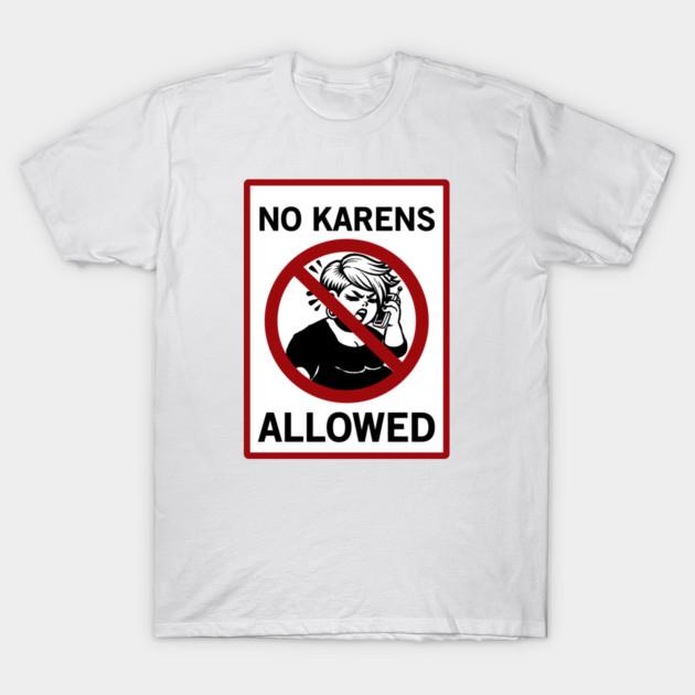Asian Size Men Black Print T-shirt No Karens Allowed No-Cut Print Cotton Tshirt S