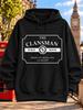 Unisex Hoodie The Clansman Public House Pride of Craiglang Glasgow Classic Pub Sign Graphic with White Outlined Plaque Centered And Serif Text