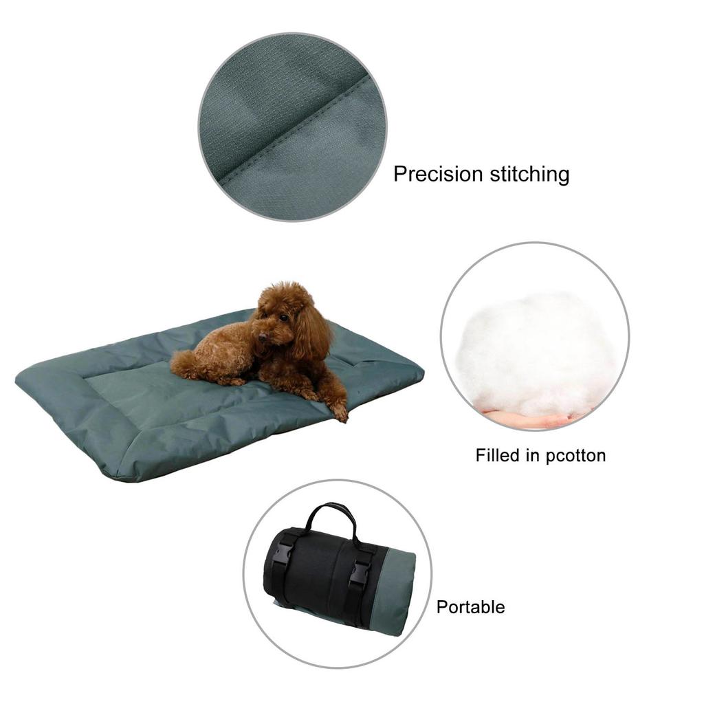 Dog Crate Bed Portable Foldable Pet Mat Washable Crate Pad for Dog Cages Soft & Lightweight Easy Carry with Plastic Fasteners for Easy Carrying