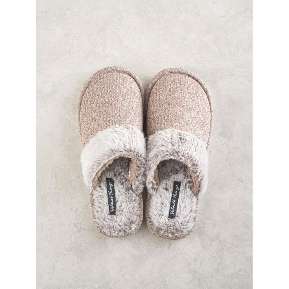 Daiso Floor Label Point Fur Lining Simple Living Room Shoes