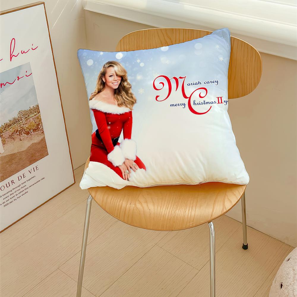 Singer M-Mariah Carey Merry Christmas Cushion Cover Pillow Cover Decoration Room Home Sofa Living Office Car Nordic Simplicity