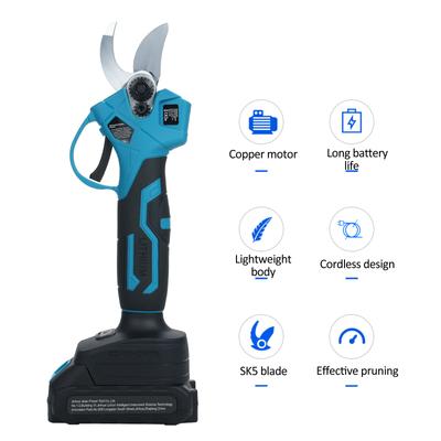 Tesoura de poda elétrica 20V Cortador de galhos sem fio 30mm(1,2 polegada) Diâmetro de corte com Brushless
