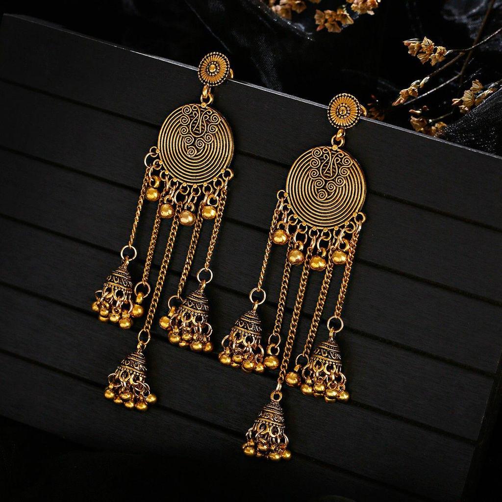 Elegant Tassel Long Earrings: European & American Fashion, High-End Prom & Evening Goddess Style.