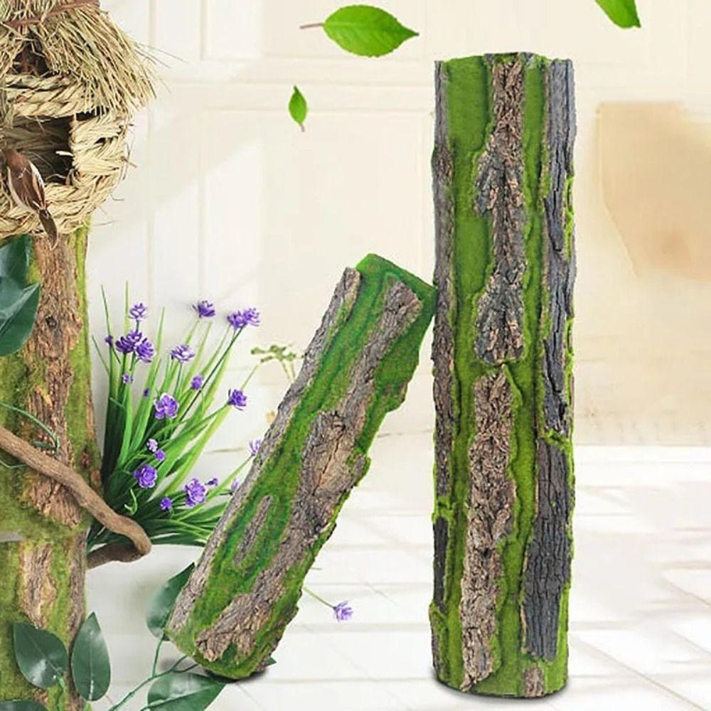 DIY Green Plant Bark Beautiful Water Pipe Pillar Cover Fake Tree Bark  Wall Decoration