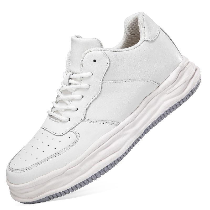 

Весенняя обувь для мужчин, увеличивающая рост, кожаная поверхность, дышащая, повседневная спортивная обувь, мужская обувь на растворяющейся подошве, мужская обувь на толстой подошве 43