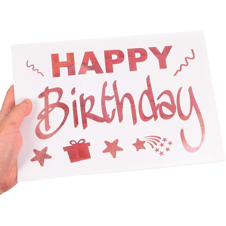 Birthday Sticker for Hippy Letter Ballon Letters (Random Color) 5pcs Stickers Happy Birthday Party Supplies Decals Paster Balloon