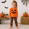 Kids Halloween Pumpkin Pajamas Set Long Sleeve Cotton Baby Sleepwear