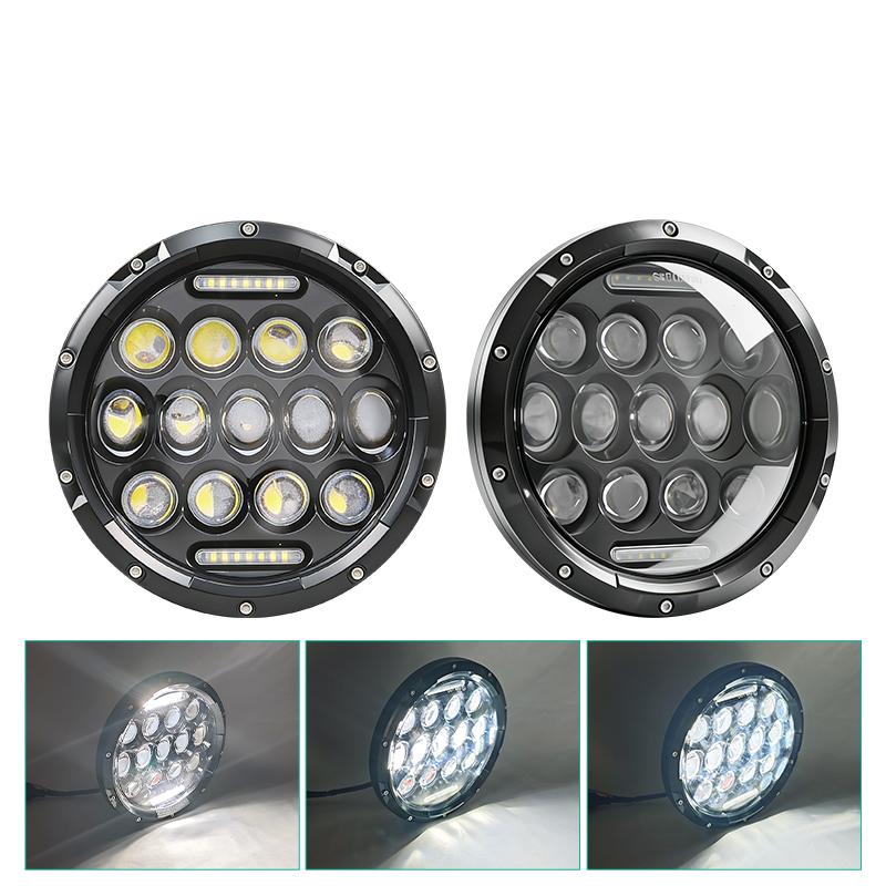 Auto 7 Zoll LED Scheinwerfer Hi/Low H4 Halo Angel Eyes DRL Für Jeep JK TJ Offroad Defender Hummer 4x4 Suzuki Samurai Scheinwerfer