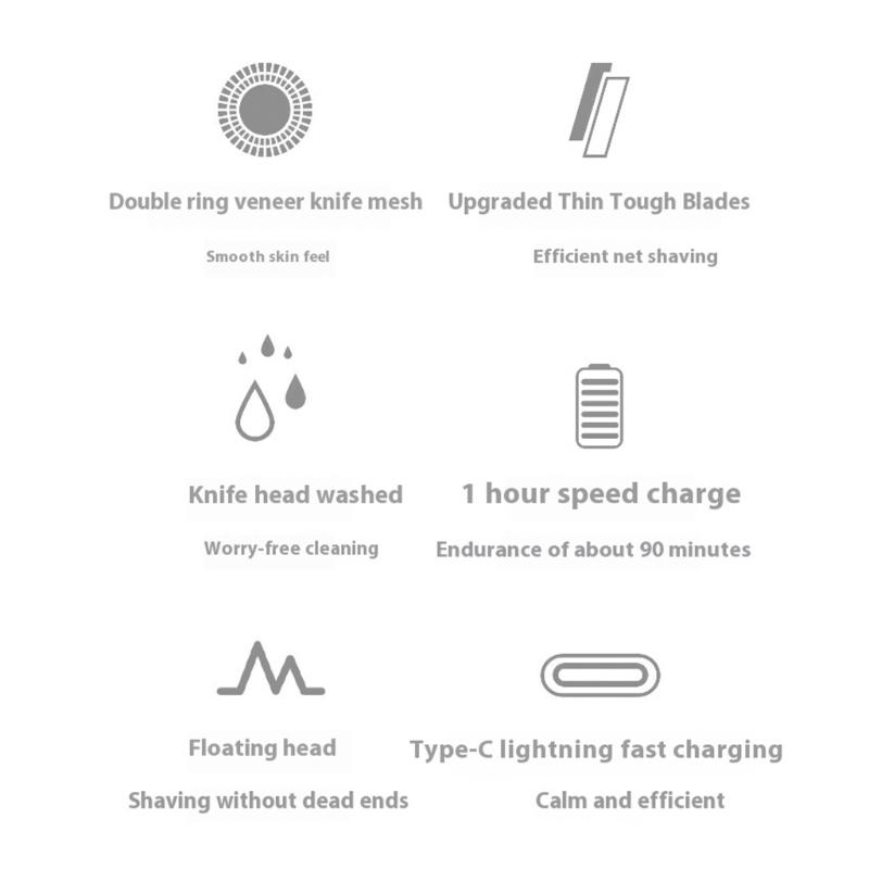 Convenient Electric Shaver 8W Travel Shaver Efficient Electric Trimmer Men Grooming Tool Suitable for Easy Cleaning