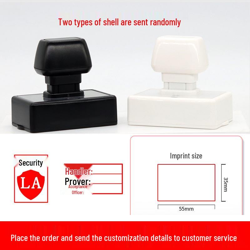 Medium QC Stamp: Auto-Inking, Employee & Pass Numbering, Inspection Approved.
