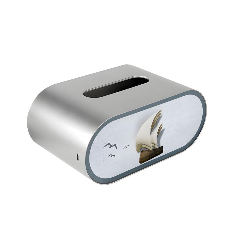 

Napkin Storage Box with Night Light Countertop Toilet Paper Holder Stand Elegant Home Decoration LED Tissue Box Holder 1 белый